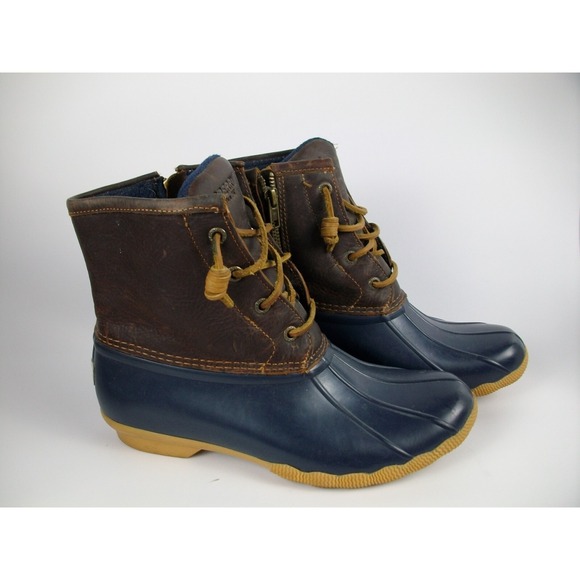 Sperry Shoes - Sperry Women's Saltwater Duck Boot Blue and Browm size 8